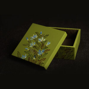 Hand Made MDF Jewelry Box with hand Painted ( Leaf Green)