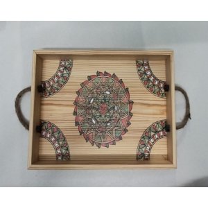 Original hand Painted serving Tray( pine wood) #3