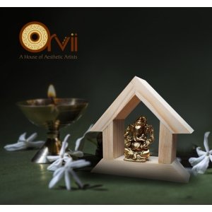 Lord Ganesha Idol in Wooden Stand #1