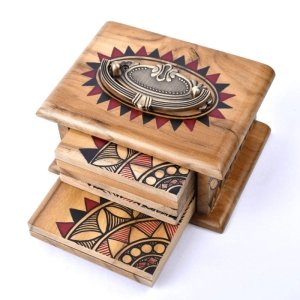 Square Royal Wooden Coaster Set