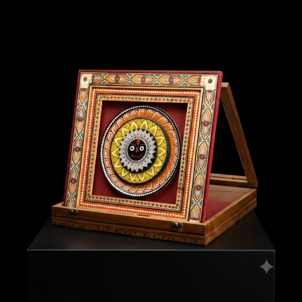 Silver Jagannath face Box Memento