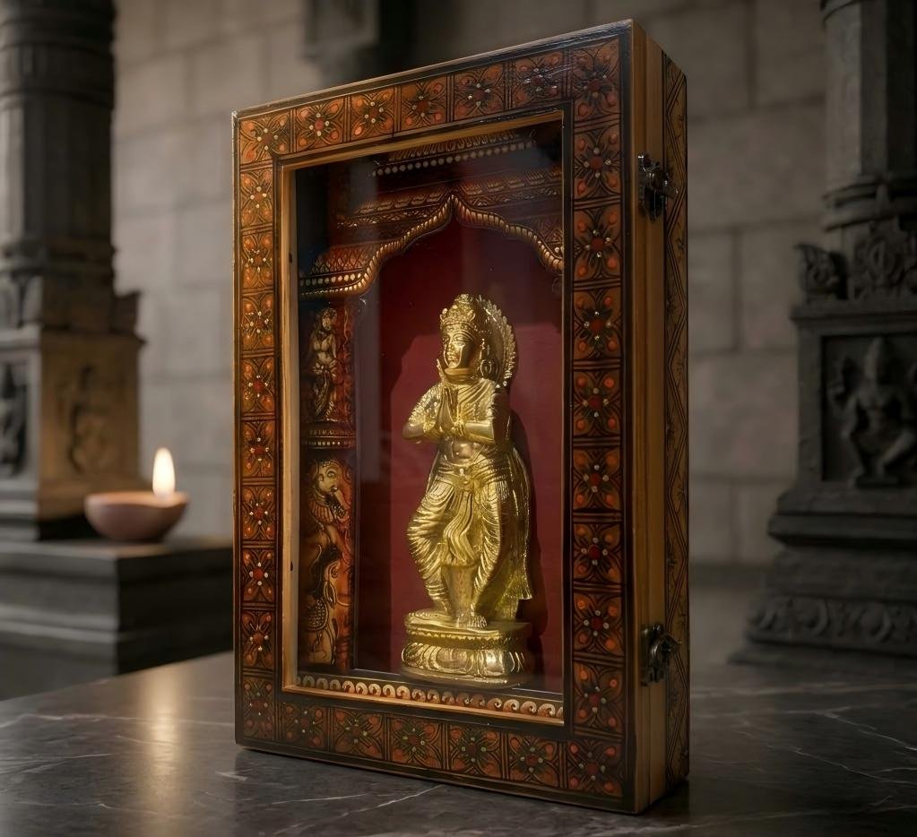 Handicraft Brass Made Apsara or Nartaki box Memento