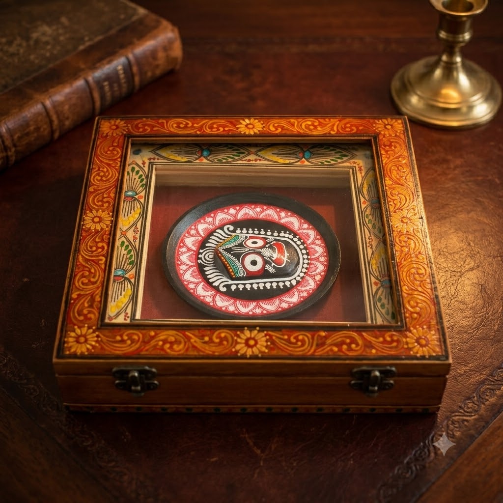 Teak wood Jagannath Box Memento (Small)