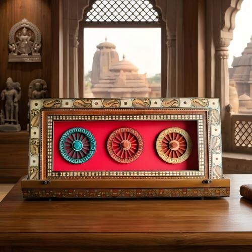 Teak Wood Jagannath Ratha Wheel Box Memento