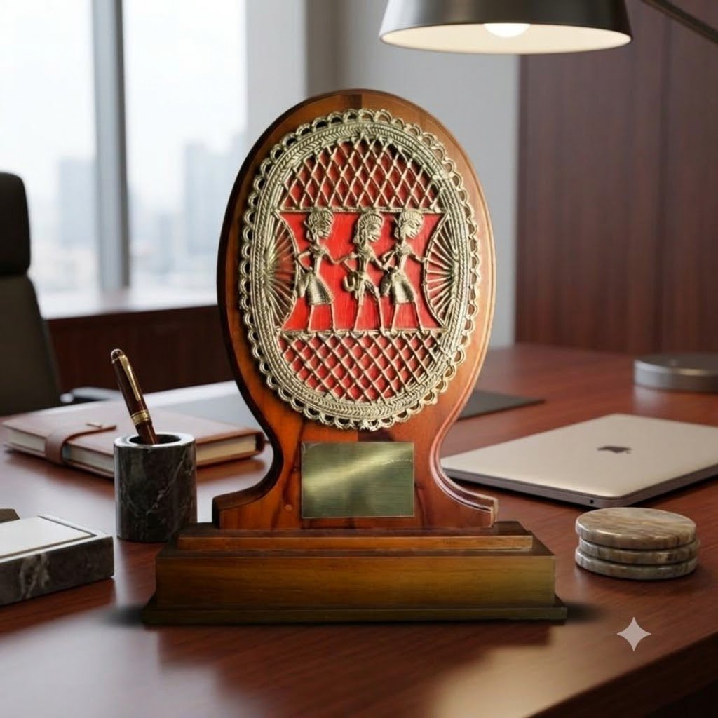 Teak wood brass Terracotta art Memento