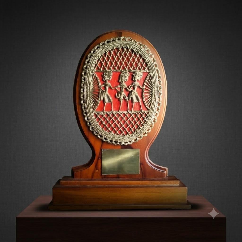 Teak wood brass Terracotta art Memento