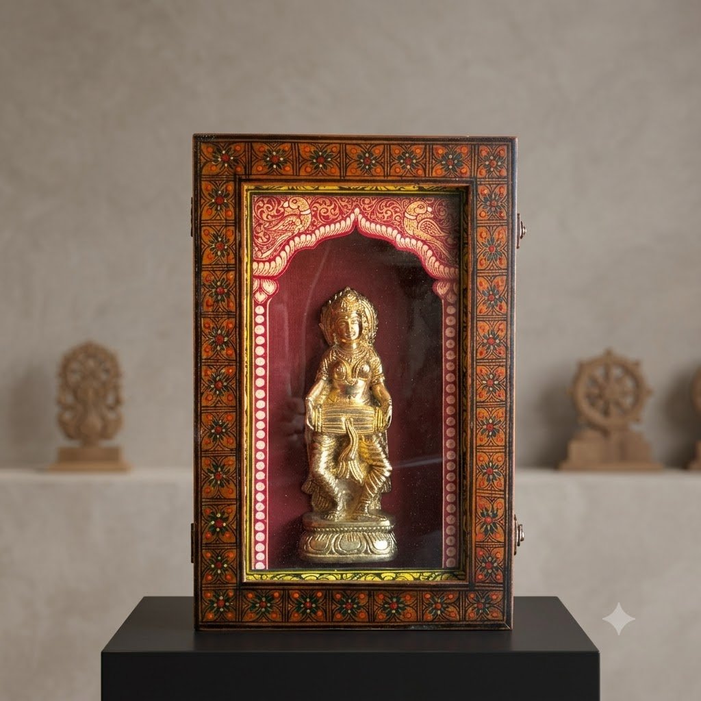 Handicraft Brass Made Apsara or Nartaki box Memento