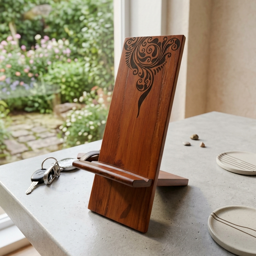 Teak wood Mobile stand